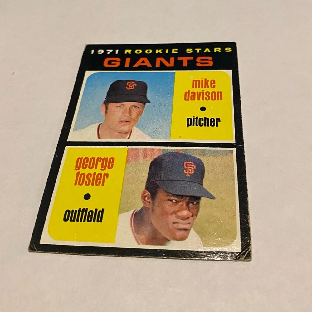 George Foster/Mike Davison Rookie 1971 Topps Baseball card S.F. Giants Vintage